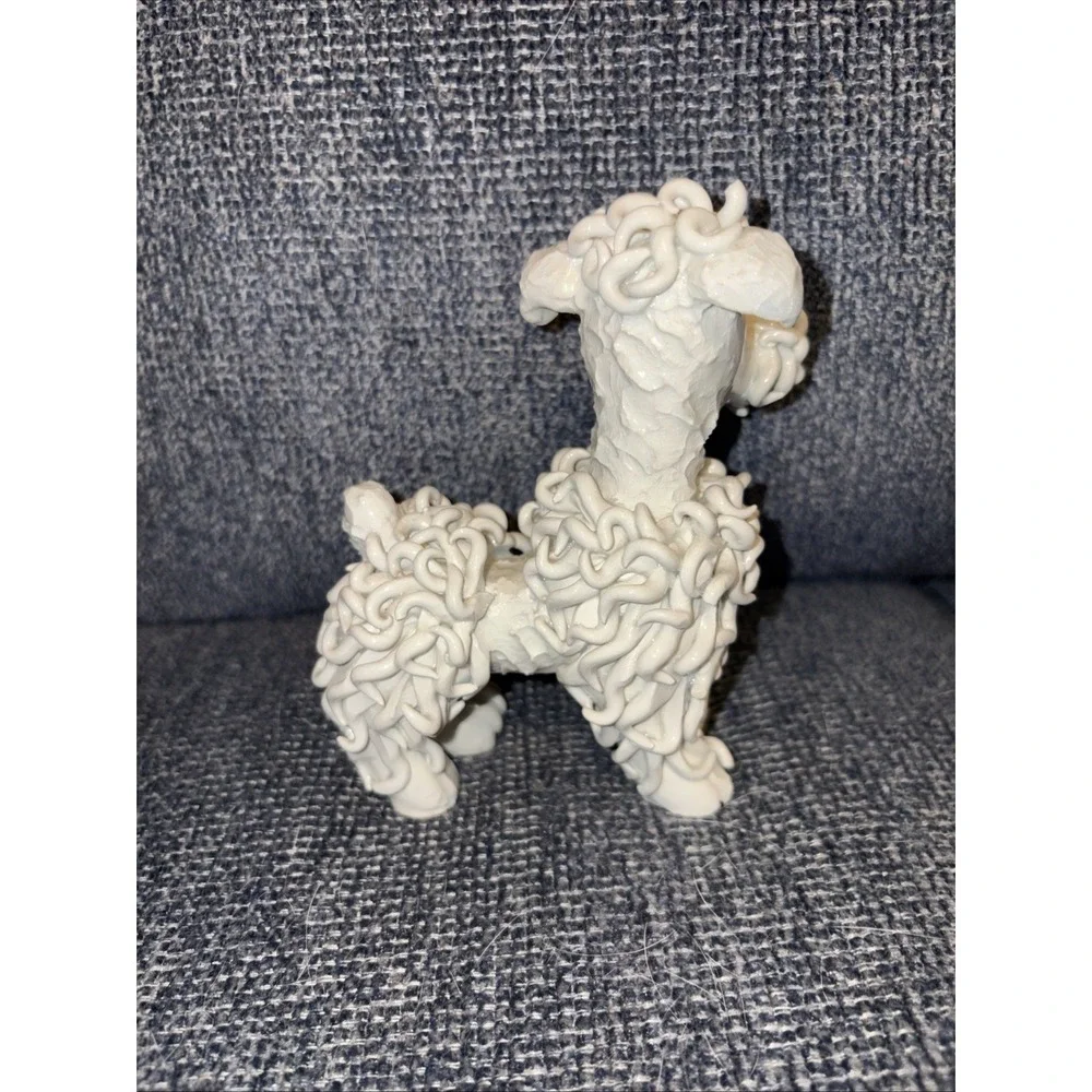 VTG Italian Porcelain Spaghetti Poodle Dog Figurines Set of 2